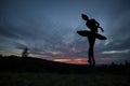Ballet dancer posing during the sunset Royalty Free Stock Photo