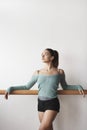 Ballet Dancer Practicing At Bar