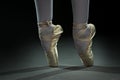 Ballet dancer shoes - gold Royalty Free Stock Photo