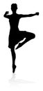 Dancing Ballet Dancer Silhouette Royalty Free Stock Photo