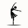 Ballet dancer silhouette isolated on a white background, ballerina vector illustration, generative ai Royalty Free Stock Photo