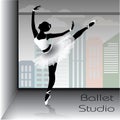 Ballet Dancer Silhouette, Vector Illustration.