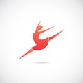 Ballet Dancer Silhouette Vector Symbol Icon or