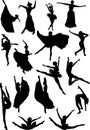 Ballet dancer silhouettes Royalty Free Stock Photo