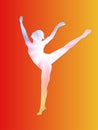 A Ballet Dancer Silhouettes, Colorful, Rainbow Royalty Free Stock Photo