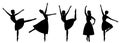 Ballet dancer. Silhouettes of dancing ballerinas, vector illustration Royalty Free Stock Photo