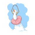 Ballet dancer snowman Royalty Free Stock Photo