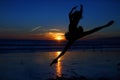 Ballet Dancer at Sunset Outdoors Royalty Free Stock Photo