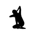 Ballet dancer woman silhouette vector illustration black and white