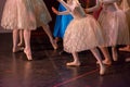 Ballet Dancers with Classical Dresses performing a ballet on Blur Background Royalty Free Stock Photo