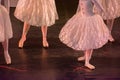 Ballet Dancers with Classical Dresses performing a ballet on Blur Background Royalty Free Stock Photo