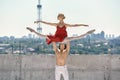 Ballet dancers posing outdoors Royalty Free Stock Photo