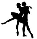 Ballet duo ChorÃÂ©graphie danse, Ballet theater. Silhouette