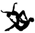 Ballet duo ChorÃÂ©graphie danse, Ballet theater. Silhouette