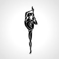 Ballet girl. Art gymnastics dancing woman