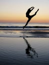 Ballet Girl Jump in the sunset Royalty Free Stock Photo