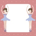 Ballet girls cartoon with empty space for your text