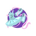 Ballet icon, ballet shoes and tutu cartoon vector Illustration Royalty Free Stock Photo