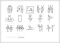 Ballet icons of dancers in position and performance Royalty Free Stock Photo