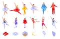 Ballet icons set, isometric style Royalty Free Stock Photo