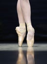 Ballet legs in pointes close-up photo Royalty Free Stock Photo