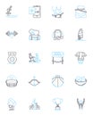 Ballet linear icons set. Pirouette, Tutu, Pas de deux, Pointe, Plie, Leap, Ballerina line vector and concept signs