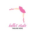 Ballet logo for ballet school. vector illustration