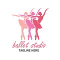 ballet logo for ballet school. vector illustration