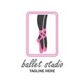 Ballet logo for ballet school. vector illustration