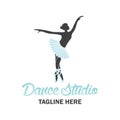 Ballet logo for ballet school. vector illustration