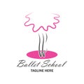 Ballet logo for ballet school. vector illustration