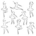 Ballet outline ballerina Royalty Free Stock Photo