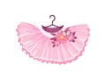 Ballet pink skirt. Vector illustration on white background. Royalty Free Stock Photo