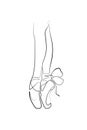 Ballet Pointe shoes continuous line drawing