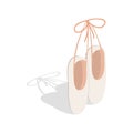 Ballet pointe shoes icon, isometric 3d style