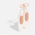 Ballet pointe shoes isometric icon