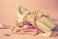 Ballet Pointe Shoes On Pink Background