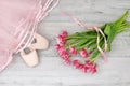 ballet, pointe shoes, tutu and bouquet of flowers Royalty Free Stock Photo