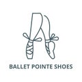Ballet pointe shoes vector line icon, linear concept, outline sign, symbol Royalty Free Stock Photo