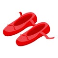 Ballet red shoes icon, isometric style Royalty Free Stock Photo