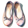 ballet shoes watercolor illustration Royalty Free Stock Photo