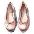 ballet shoes watercolor illustration Royalty Free Stock Photo