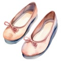 ballet shoes watercolor illustration Royalty Free Stock Photo