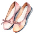 ballet shoes watercolor illustration Royalty Free Stock Photo