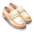 loafer shoes watercolor illustration