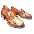 loafer shoes watercolor illustration