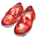 loafer shoes watercolor illustration