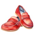 loafer shoes watercolor illustration