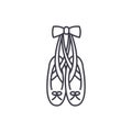 Ballet shoes line icon concept. Ballet shoes vector linear illustration, symbol, sign
