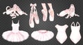 Ballet Shoes Realistic Set Royalty Free Stock Photo